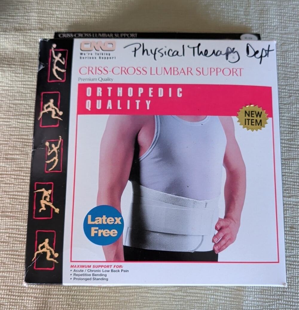 CMO Inc. XLarge/2X Dual Pull Criss-cross Elastic Back Lumbar Support Brace Beige